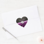 Lila Damask Monogram Save the Date Aufkleber (Umschlag)