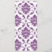 Lila Damask Monogram Wedding Menu Cards Menükarte (Rückseite)