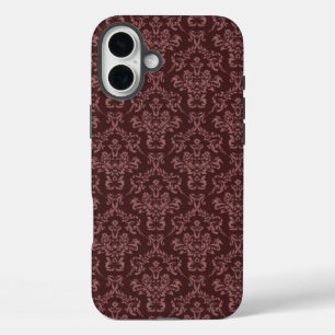 Lila Damask-Muster iPhone 16 Plus Hülle