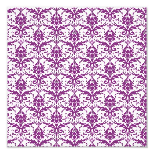 Lila Damask-Muster Fotodruck (Vorne)
