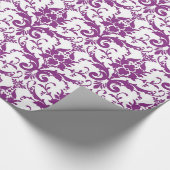 Lila Damask-Muster Geschenkpapier (Ecke)