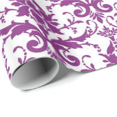 Lila Damask-Muster Geschenkpapier (Rolleneckpunkt)
