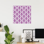Lila Damask-Muster Poster (Heimbüro)