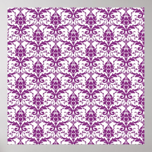 Lila Damask-Muster Poster (Vorne)