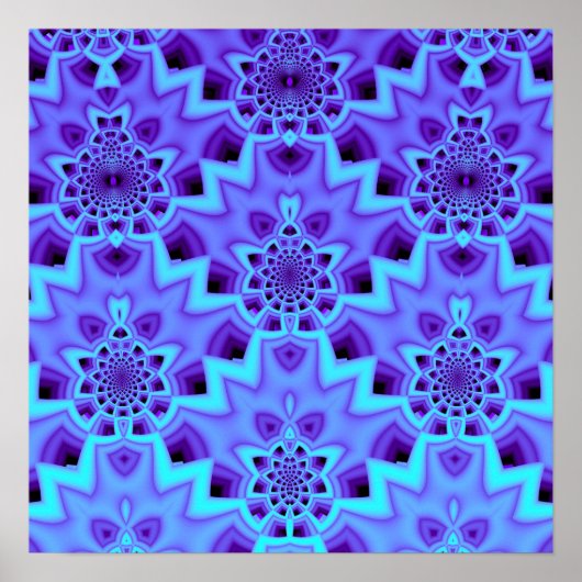 Lila Damask-Muster Poster (Vorne)