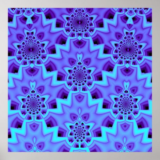 Lila Damask-Muster Poster (Vorne)