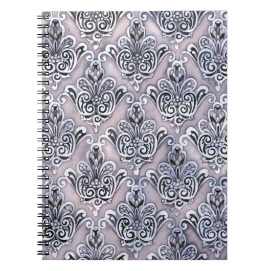 Lila Damask Notizblock (Vorderseite)