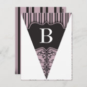 Lila Damask Party Flag Bunting Banner Postcard Postkarte (Vorne/Hinten)
