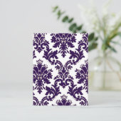 Lila Damask Postkarte (Stehend Vorderseite)