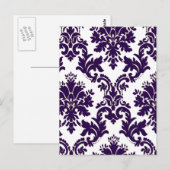 Lila Damask Postkarte (Vorne/Hinten)