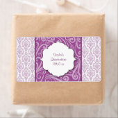 Lila Damask Quinceañera Wasserflasche oder Gefalle (Insitu)