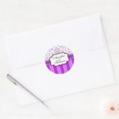 Lila Damask Stripe Wedding Sticker (Umschlag)