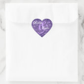 Lila Damask Wedding Heart Sticker (Tasche)