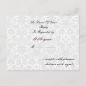 lila Damask Wedding Rsvp-Karte Einladungspostkarte (Rückseite)