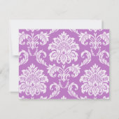 Lila Damask Wedding UAWG RSVP Karte (Rückseite)