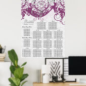 Lila Damasketsitzkarte Poster (Heimbüro)
