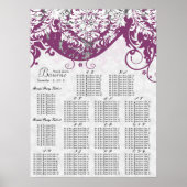 Lila Damasketsitzkarte Poster (Vorne)