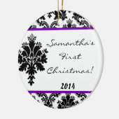 Lila Damaskulptur Personalisierter Name Ornament (Links)