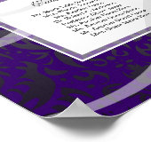 Lila Damaskus 12 Tabelle Hochzeitsplanung Poster (Ecke)