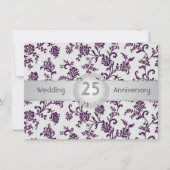 Lila Damaskus-Blume, 25. Hochzeitstag Einladung (Vorderseite)