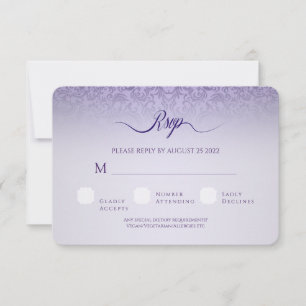 Lila Damaskus Circle UAWG Wedding Card RSVP Karte