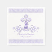 Lila Damaskus Cross Girls Taufgemeinschaft Neapel Serviette (Vorderseite)