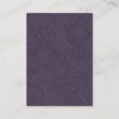 Lila Damaskus- und Elfenbeinküste-Hochzeit im Herb Begleitkarte (Rückseite)