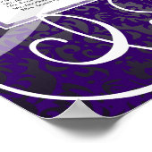 Lila Damaskus-Wirbel 8 Tabelle Sitzdiagramm Poster (Ecke)