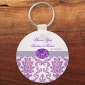 Lila Damast, Amethyst-Schlüsselanhänger Schlüsselanhänger (Vorderseite)