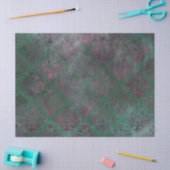 Lila Damast auf ausgeblendetem grünen Hintergrund Seidenpapier (Basteln)