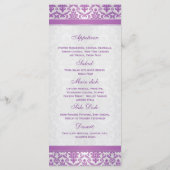 Lila Damast auf der Silberkarte Menükarte (Rückseite)