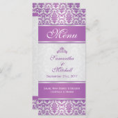 Lila Damast auf der Silberkarte Menükarte (Vorne/Hinten)