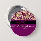 Lila Damast Button (Vorne & Hinten)