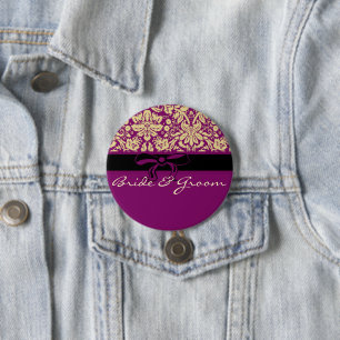 Lila Damast Button