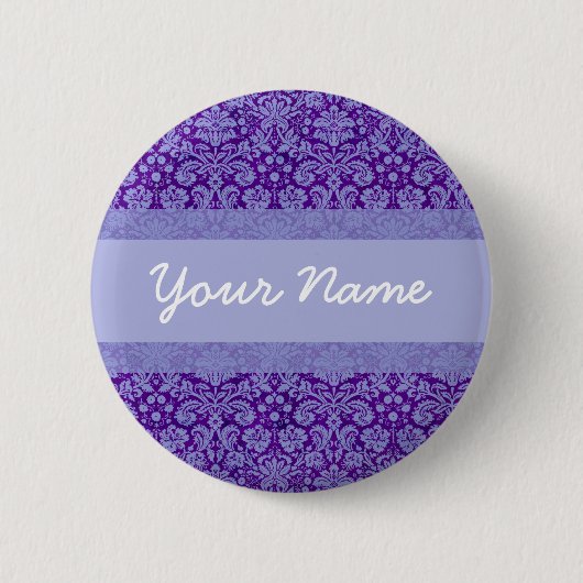 Lila Damast Button (Vorderseite)
