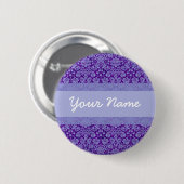 Lila Damast Button (Vorne & Hinten)