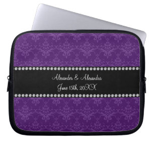 Lila Damast der Gastgeschenke Hochzeit Laptopschutzhülle