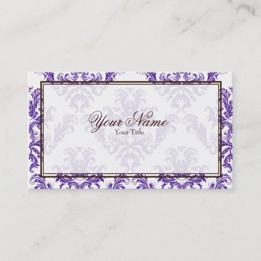 Lila Damast-Geschäfts-Karte Visitenkarte (Vorderseite)