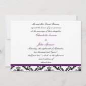lila Damast Hochzeit Einladung (Rückseite)