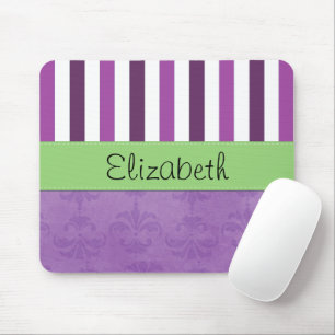 Lila Damast, Lila Streifen, Streifen, Ihr Name Mousepad
