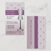 Lila Damast-Mode-Kleiderform Visitenkarte (Vorne/Hinten)
