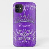 Lila Damast-Prinzessin Tiara Personalized Case (Rückseite)