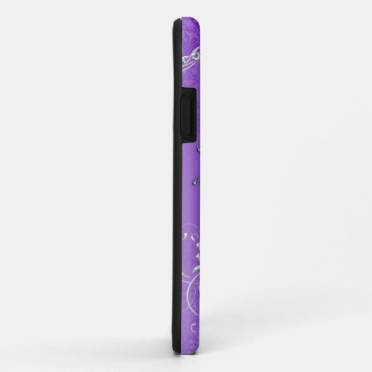 Lila Damast-Prinzessin Tiara Personalized Case (Hinten/Rechts)