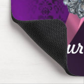 Lila Damast u. Kristall Mousepad (Ecke)