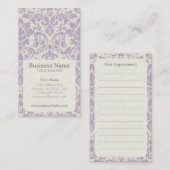 Lila Damast-Verabredungs-Geschäfts-Karte Terminkarte (Vorne/Hinten)