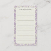 Lila Damast-Verabredungs-Geschäfts-Karte Terminkarte (Rückseite)