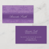 Lila Damast Visitenkarte (Vorne/Hinten)