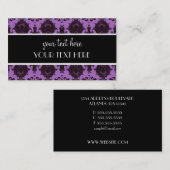 Lila Damast Visitenkarte (Vorne/Hinten)