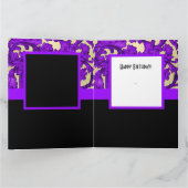 Lila Damastfotvorlage 16 . Geburtstag Dankeskarte (Innenseite)