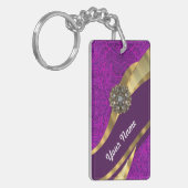 Lila Damastgoldwirbel Schlüsselanhänger (Vorderseite links)